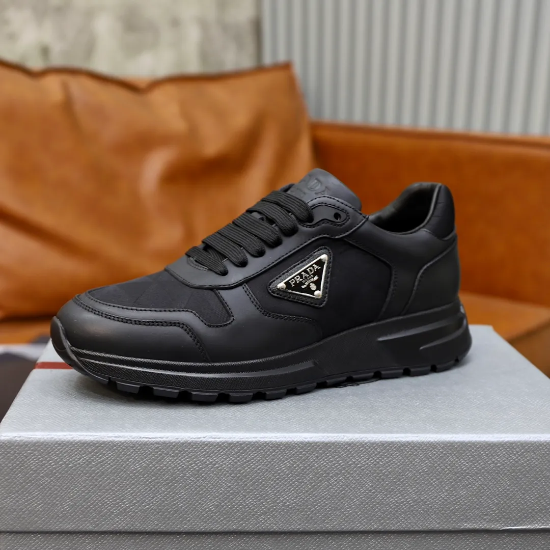 Men's shoes 💰600💰🙅‍♂️🙅‍♂️🙅‍♂️ [PRADA] Prada - High-end quality original order - Upper: Nappa calfskin, tumbled calfskin spliced stretch cloth surface, tongue high frequency brand logo - Lining: water-dyed cowhide - Outsole: ultra-light TPU foam rubber; two-color molded outsole -Ultra-high quality control and fine workmanship: outstanding (high-end, extravagance, grade) -Size: 38-44 (45 can be customized)